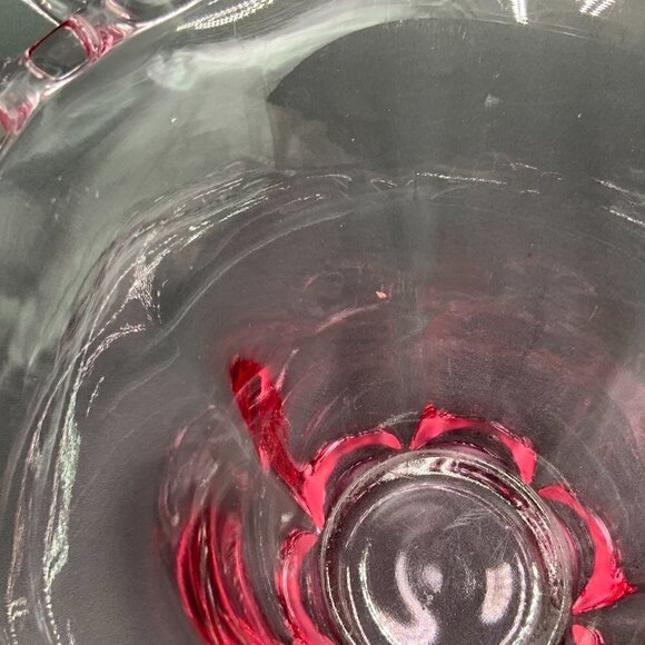 Vintage 1940’s Duncan Miller Glass Cranberry (Flash) Console Bowl - Picture 4 of 9